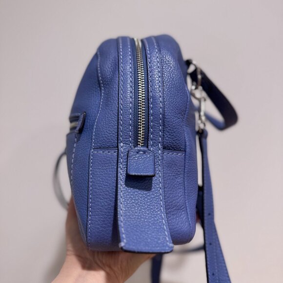 Coach Mini Charlie Rucksack Leather Backpack Blue Silver Hardware - Picture 4 of 13